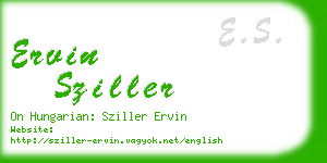 ervin sziller business card